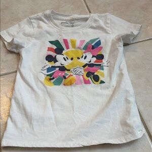 Disney White Tee with Colorful Mickey and Minnie Graphic